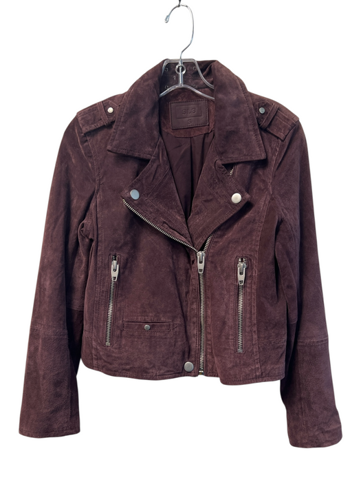 SL8 Size S Bordeaux Leather Suede Moto Zipper Detail Silver hardware Jacket Bordeaux / S