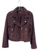 SL8 Size S Bordeaux Leather Suede Moto Zipper Detail Silver hardware Jacket Bordeaux / S