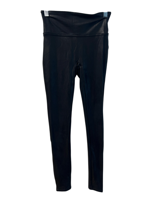 Spanx Size XS Black No Fabric Tag Mid Rise Coated Faux Leather Skinny Leggings Black / XS