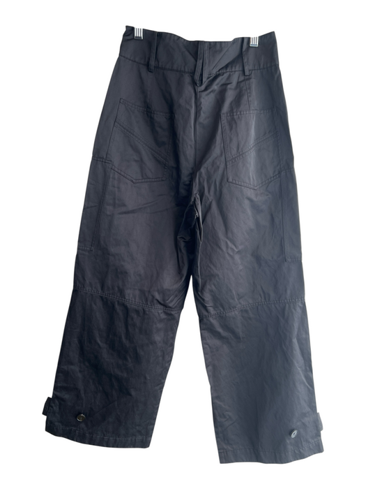 Sandro Size 34 Black Cotton Blend High Rise Zip Fly Zip Pocket Wide Leg Pants Black / 34