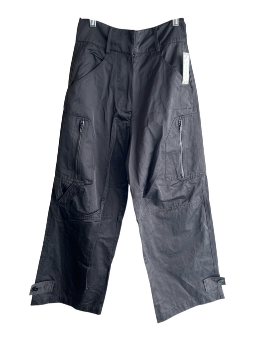 Sandro Size 34 Black Cotton Blend High Rise Zip Fly Zip Pocket Wide Leg Pants Black / 34