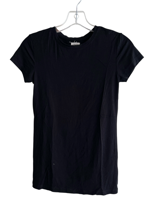 L'agence Size XS Black Modal Crew Neck Cap Sleeve T Shirt Top Black / XS