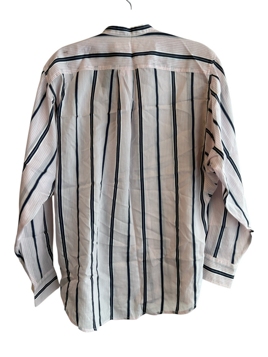 Isabel Marant Etoile Size 34 Pink & Navy Cotton Blend Round Neck Button Down Top Pink & Navy / 34