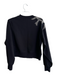Sandro Size Est S Black Cotton Blend Rhinestone Floral Cropped Sweatshirt Top Black / Est S
