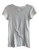 L'agence Size XS White Cotton Crew Neck Cap Sleeve Graphic Print Top White / XS