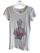 L'agence Size XS White Cotton Crew Neck Cap Sleeve Graphic Print Top White / XS