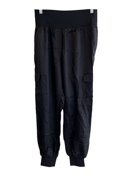 Cinq a Sept Size XS Black Cupro Elastic Waist High Rise Gathered Ankles Pants Black / XS