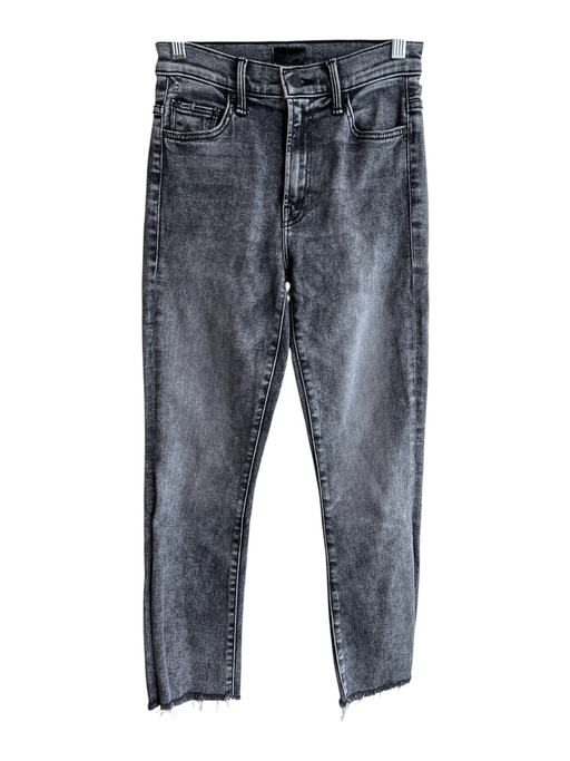 Mother Size 25 Gray Wash Cotton High Rise Zip Fly Skinny Ankle Fray Detail Jeans Gray Wash / 25