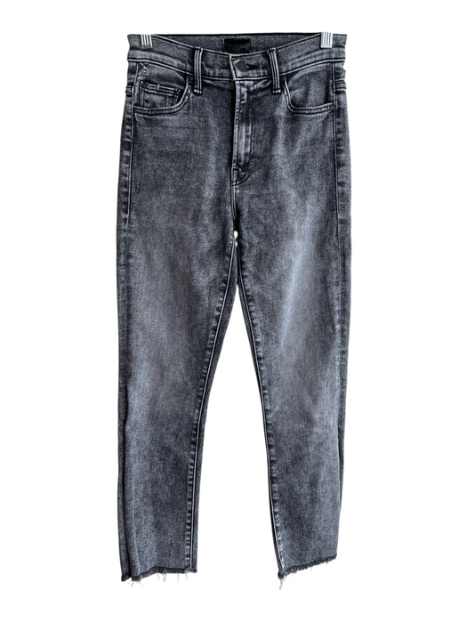 Mother Size 25 Gray Wash Cotton High Rise Zip Fly Skinny Ankle Fray Detail Jeans Gray Wash / 25