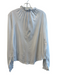 Veronica Beard Jeans Size M White Cotton V Neck Ruffle Detail Long Sleeve Top White / M
