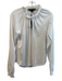 Veronica Beard Jeans Size M White Cotton V Neck Ruffle Detail Long Sleeve Top White / M