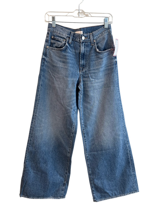 TWP Size 24 Mid Light Wash Cotton 5 Pocket Zip Fly Wide Leg mid rise Jeans Mid Light Wash / 24