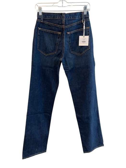 TWP Size 24 Dark denim Cotton Button Fly Contrast Stitch 5 Pocket Jeans Dark denim / 24