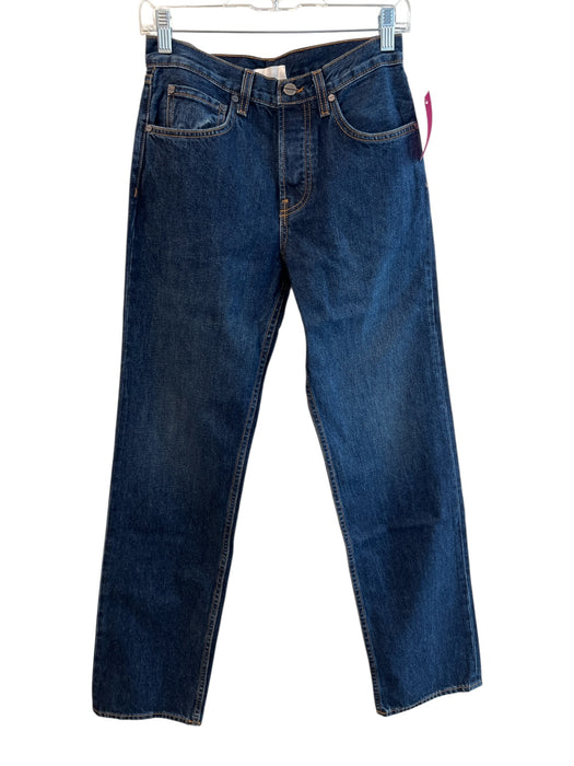 TWP Size 24 Dark denim Cotton Button Fly Contrast Stitch 5 Pocket Jeans Dark denim / 24