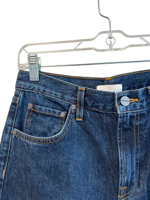 TWP Size 24 Dark denim Cotton Zip Fly Wide Leg 5 Pocket High Rise Jeans Dark denim / 24