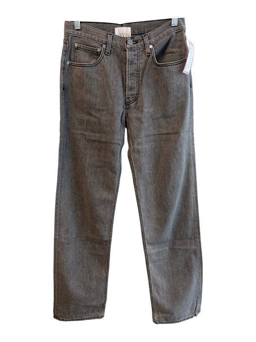 TWP Size 24 Gray Cotton Button Fly Mid Rise 5 Pocket Straight Cut Jeans Gray / 24