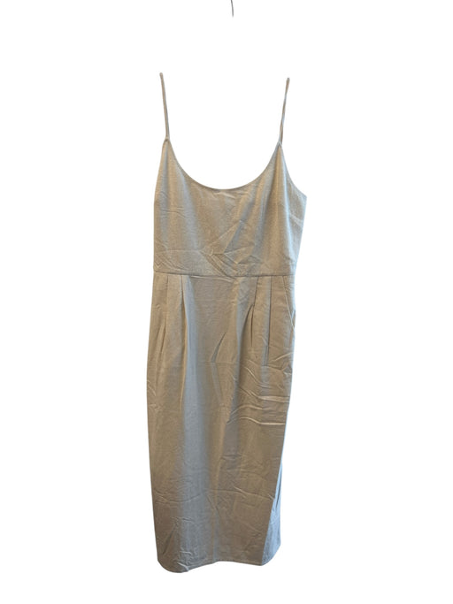 Jenni Kayne Size Medium Ivory Silk Back Zip Textured Pockets Dress Ivory / Medium