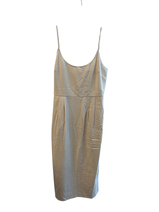 Jenni Kayne Size Medium Ivory Silk Back Zip Textured Pockets Dress Ivory / Medium