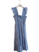 Hill House Size Medium Blue Cotton Blend Metallic Thread Stretch bodice Dress Blue / Medium