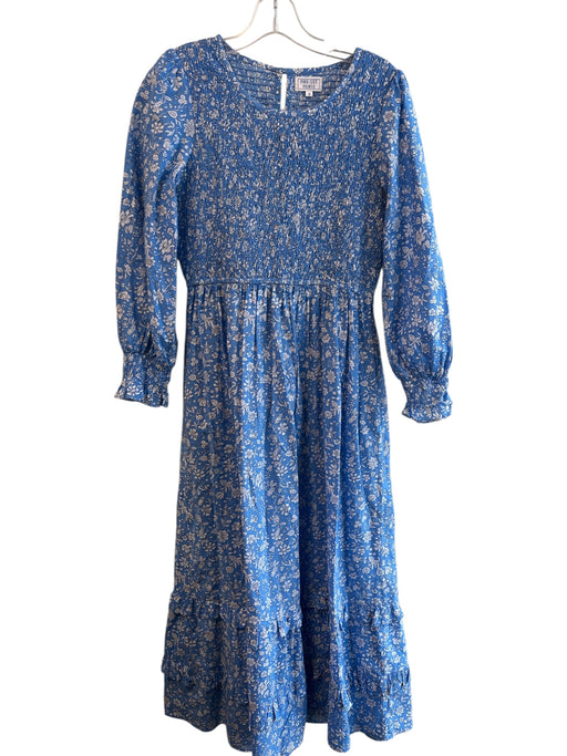 Pink City Prints Size Small Blue & White Cotton Floral Long Sleeve Dress Blue & White / Small