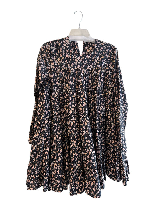 Merlette Size Estela Black & Pink No Fabric Tag Floral Long Sleeve Smock Dress Black & Pink / Estela