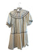 Ulla Johnson Size 8 Ivory & Black Cotton Ruffle Collar Short Sleeve Dress Ivory & Black / 8
