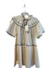 Ulla Johnson Size 8 Ivory & Black Cotton Ruffle Collar Short Sleeve Dress Ivory & Black / 8