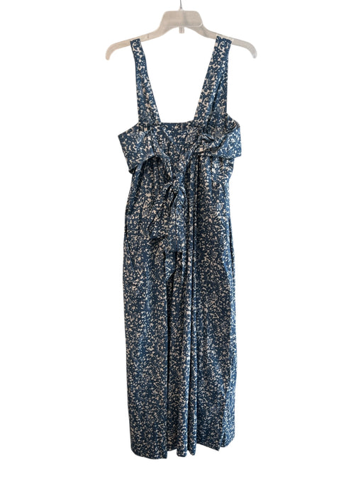 Ulla Johnson Size Est M Blue & White No Fabric Tag Abstract Floral Jumpsuit Blue & White / Est M
