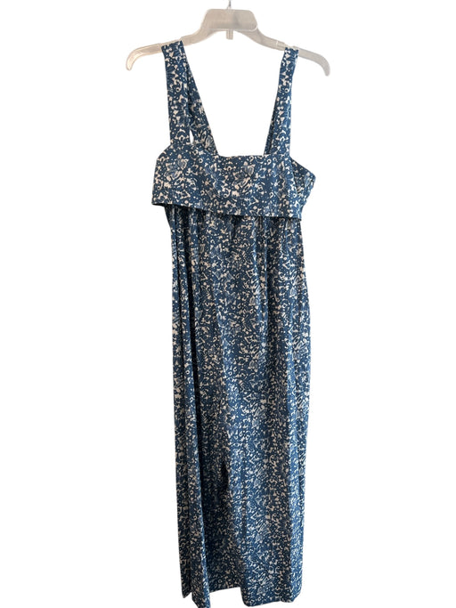 Ulla Johnson Size Est M Blue & White No Fabric Tag Abstract Floral Jumpsuit Blue & White / Est M