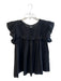 India Collection Emerson Fry Size XS/S Black Cotton Sleeveless Ruffles Top Black / XS/S