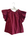 Ulla Johnson Size 4 Cranberry Cotton Back Zip Short Ruffle Sleeve Top Cranberry / 4