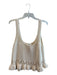 BA & SH Size 2 Cream Cotton Sleeveless Knit Boxy Ruffle Detail Top Cream / 2