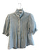 Trovata Birds of Paradis Size Medium Baby Blue Cotton Button Down Pintuck Top Baby Blue / Medium