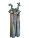 Casey Marks Size Medium Blue, White & Multi Cotton Floral Tie at shoulder Dress Blue, White & Multi / Medium