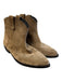Closed Shoe Size 40 Brown Suede Pointed Toe seam detail above ankle Booties Brown / 40