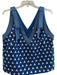 Maeve Size Medium Blue & White Polyester Lined Sleeveless Bows Overlay Top Blue & White / Medium