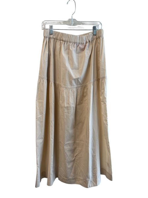 Mirth Size Medium Cream Cotton Elastic Waist Maxi Pockets Skirt Cream / Medium