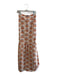 Modafleur Size XL Peach, Orange & Blue Cotton All Over Print Side Zip Maxi Skirt Peach, Orange & Blue / XL