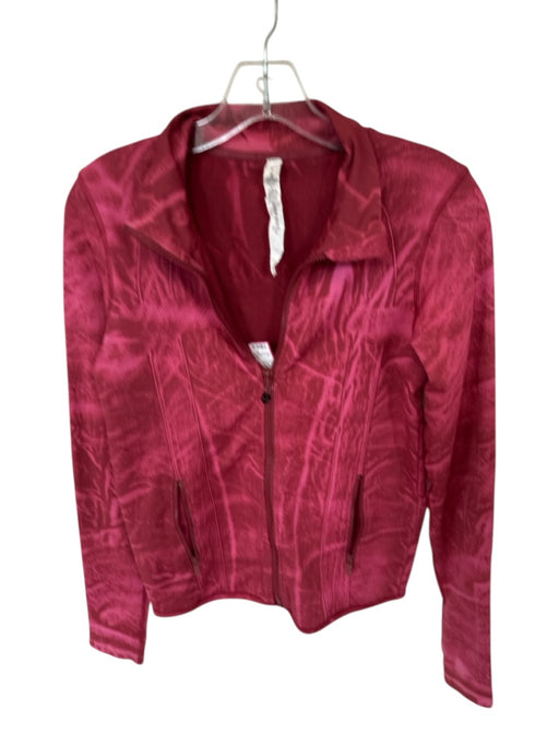 Lululemon Size 8 Red & Pink Nylon Long Sleeve Tie Dye Full Zip Athletic Jacket Red & Pink / 8