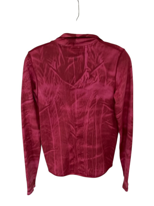Lululemon Size 8 Red & Pink Nylon Long Sleeve Tie Dye Full Zip Athletic Jacket Red & Pink / 8