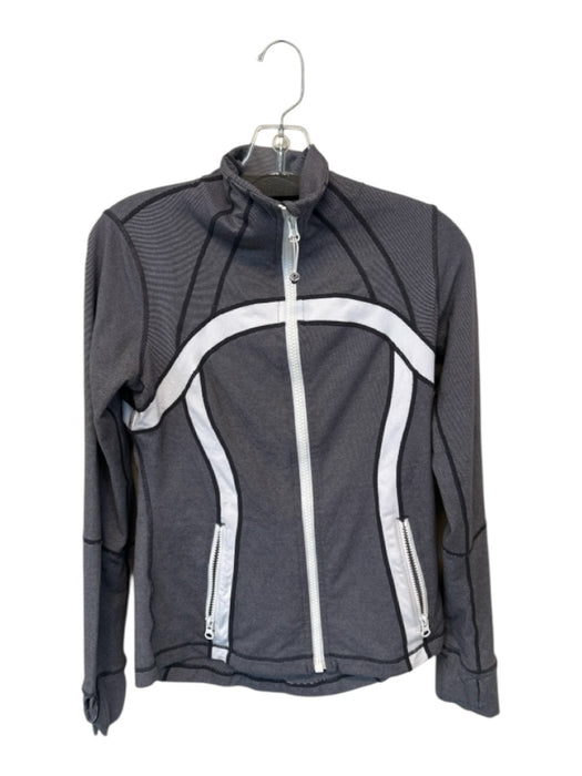 Lululemon Size 8 Gray & White Nylon Blend Full Zip Athletic Jacket Gray & White / 8