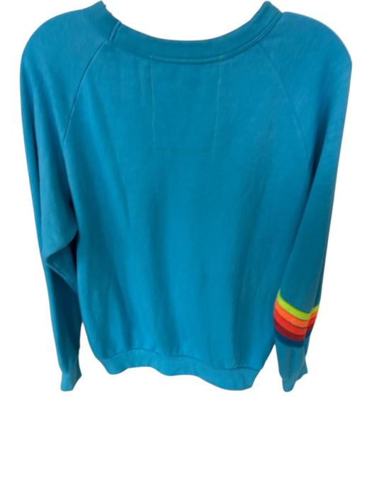 Aviator Nation Size M Blue & Pink Cotton Blend Long Sleeve Athletic Sweatshirt Blue & Pink / M