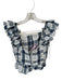 day + moon Size S Navy & white Polyester Blend Checkered Fringe Skirt Set Navy & white / S