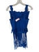 Lulus Size S Cobalt Blue Polyester Side Zip Lace Overlay Fringe Skirt Set Cobalt Blue / S