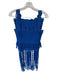 Lulus Size S Cobalt Blue Polyester Side Zip Lace Overlay Fringe Skirt Set Cobalt Blue / S
