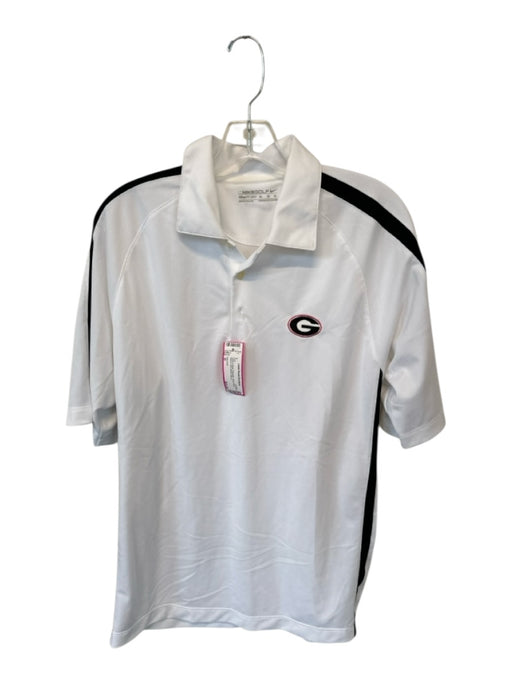 Nike Golf Size M White & Black Polyester UGA Golf Men's Polo White & Black / M
