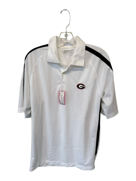 Nike Golf Size M White & Black Polyester UGA Golf Men's Polo White & Black / M