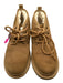 Ugg Shoe Size 9 Brown & Cream Suede Shearling Lined lace up Booties Brown & Cream / 9