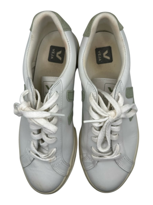 Veja Shoe Size 9 White & Sage Leather Suede Accent Athletic Sneakers White & Sage / 9