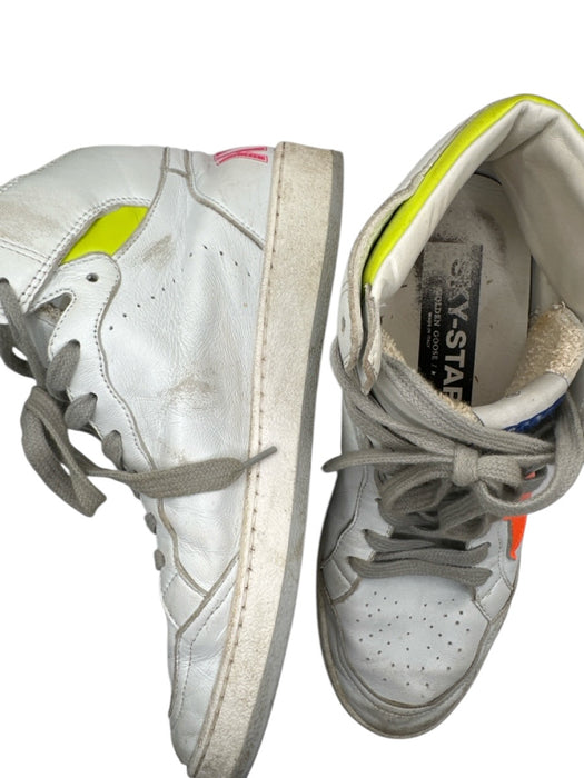 Golden Goose Shoe Size 39 White & Multi Leather High Top lace up Sneakers White & Multi / 39